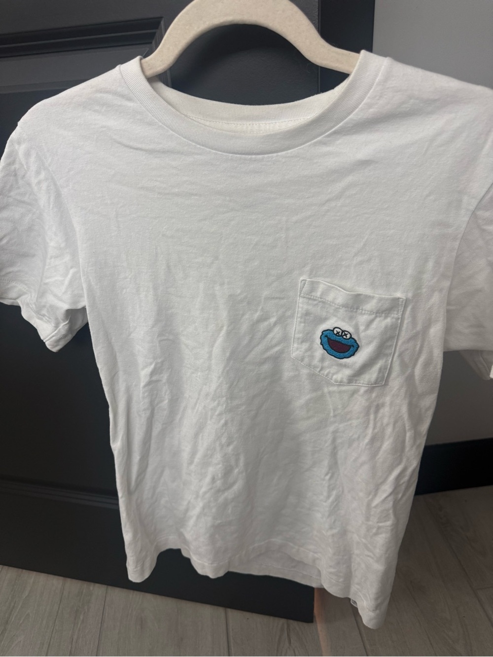 Uniqlo & Kaws Boys White Cookie Monster Pocket T-Shirt